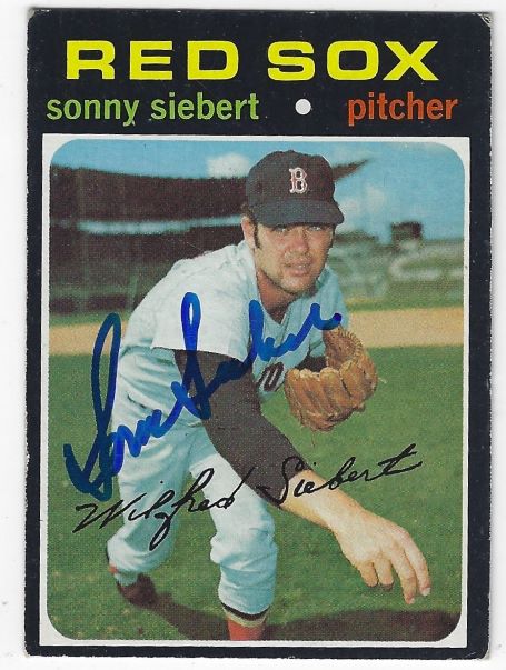 Autographed SONNY SIEBERT Boston Red Sox 1971 Topps Card