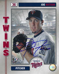 AUTOGRAPHED JOE NATHAN 8x10 Minnesota Twins photo