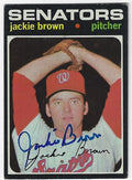 Autographed JACKIE BROWN Washington Senators 1971 Topps Card