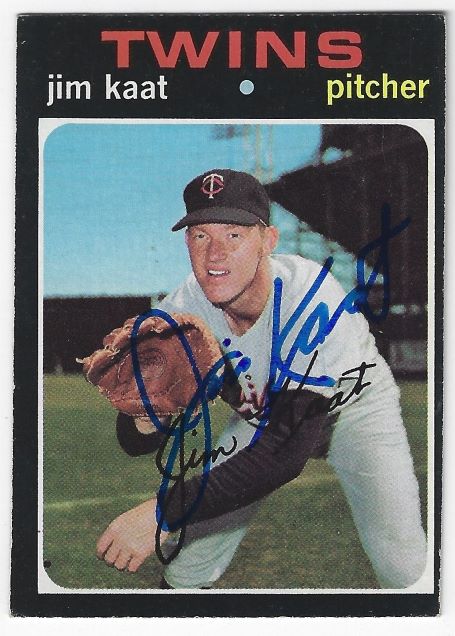 Autographed JIM KAAT  Minnesota Twins 1971 Topps Card