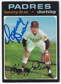 Autographed TOMMY DEAN San Diego Padres 1971 Topps Card