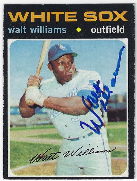 Autographed WALT WILLIAMS Chicago White Sox 1971 Topps Card