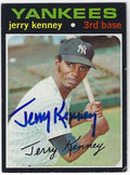 Autographed JERRY KENNEY New York Yankees 1971 Topps card