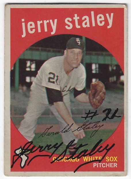 Autographed JERRY STALEY Chicago White Sox 1959 Topps Card