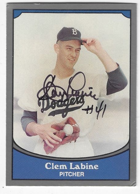 Autographed CLEM LABINE Brooklyn Dodgers 1990 Pacific Legends Card