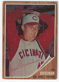Autographed JIM BROSNAN Cincinnati Reds 1962 Topps Card