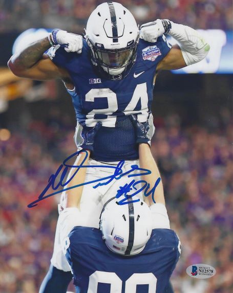 Autographed Miles Sanders Penn State 8x10 Photo with Beckett COA