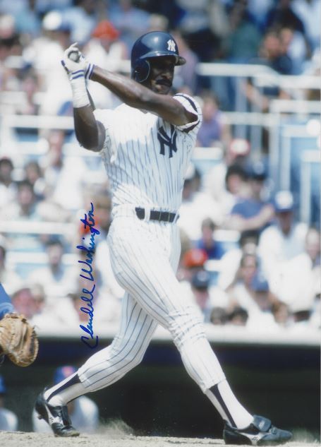 AUTOGRAPHED CLAUDELL WASHINGTON 8X10 New York Yankees Photo