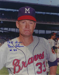 AUTOGRAPHED BILLY O'DELL 8X10 Milwaukee Braves photo