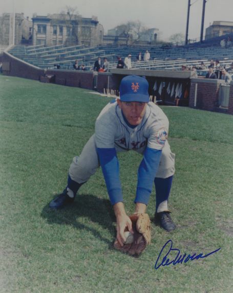 AUTOGRAPHED AL MORAN 8X10 New York Mets photo