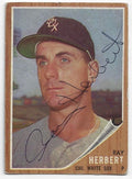 Autographed RAY HERBERT Chicago White Sox 1962 Topps Card