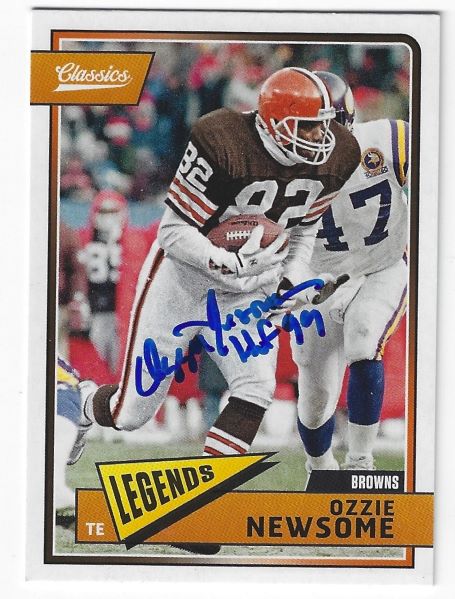 Autographed 2018 Panini Classics Ozzie Newsome Cleveland Browns Card #117