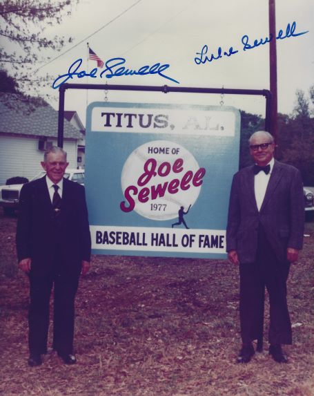Autographed HOF JOE SEWELL & LUKE SEWEL  8x10 photo