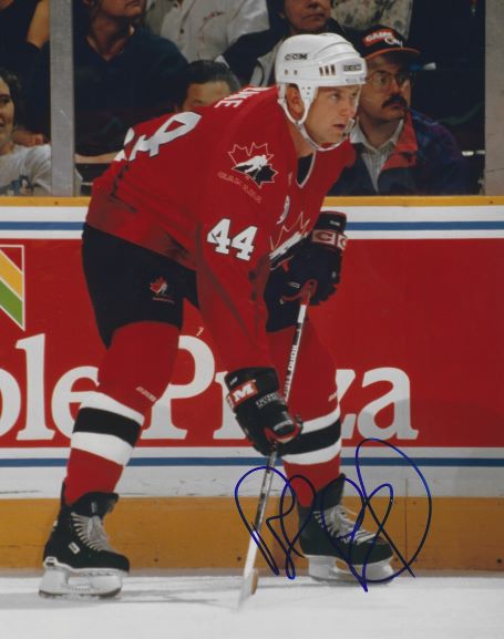 Autographed ROB BLAKE 8X10 Team Canada Photo