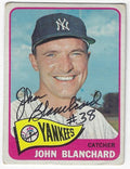 Autographed JOHNNY BLANCHARD New York Yankees 1965 Topps Card