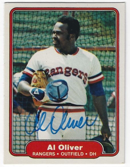 Autographed AL OLIVER Texas Rangers 1982 Fleer Card
