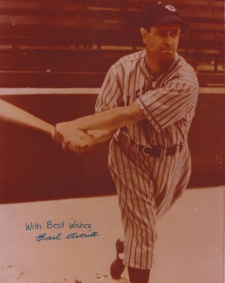 Autographed EARL AVERILL 8X10 CLEVELAND INDIANS photo