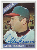 Autographed ALBIE PEARSON Los Angeles Angels 1966 Topps Card