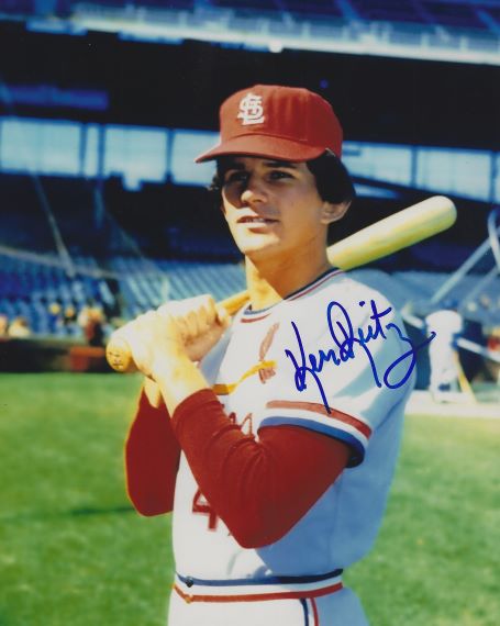 AUTOGRAPHED KEN REITZ  8x10 St. Louis Cardinals photo