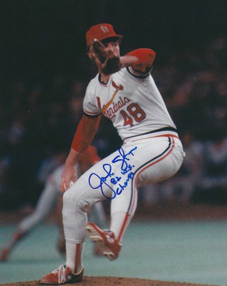 AUTOGRAPHED JOHN STUPER "82 WS Champs" 8x10 St. Louis Cardinals photo