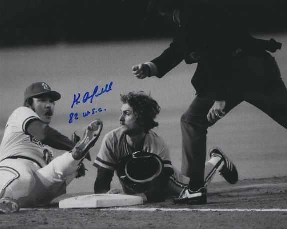 AUTOGRAPHED KEN OBERKFELL "82 WSC" 8X10 St. Louis Cardinals photo