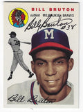 Autographed  BILLY BRUTON Milwaukee Braves 1954 Topps Archives Card