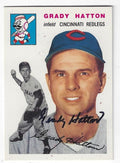 Autographed  GRADY HATTON Cincinnati Reds 1954 Topps Archives Card