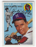 Autographed ANDY PAFKO Milwaukee Braves 1954 Topps Archives Card