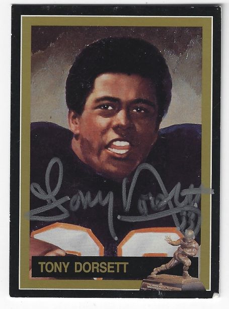 Autographed TONY DORSETT Pitt Panthers 1991 Heisman Collection Card