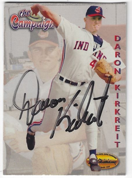 Autographed DARON KIRKREIT Cleveland Indians 1994 Ted Williams Card Company Card