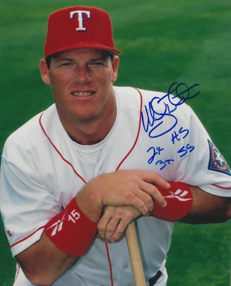AUTOGRAPHED MICKEY TETTLETON "2x AS, 3x SS"  8x10 Texas Rangers Photo