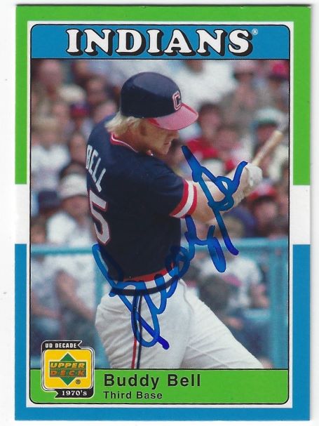 Autographed BUDDY BELL Cleveland Indians 2001 Upper Deck the 70's Card
