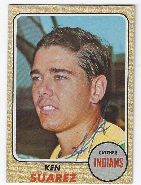 Autographed KEN SUAREZ Cleveland Indians 1968 Topps Card