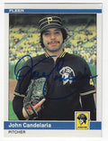 Autographed JOHN CANDELARIA Pittsburgh Pirates 1984 Fleer Card