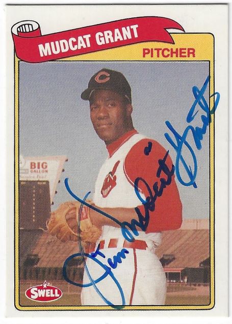 Autographed JIM GRANT Cleveland Indians 1989 Swell Baseball Greats card
