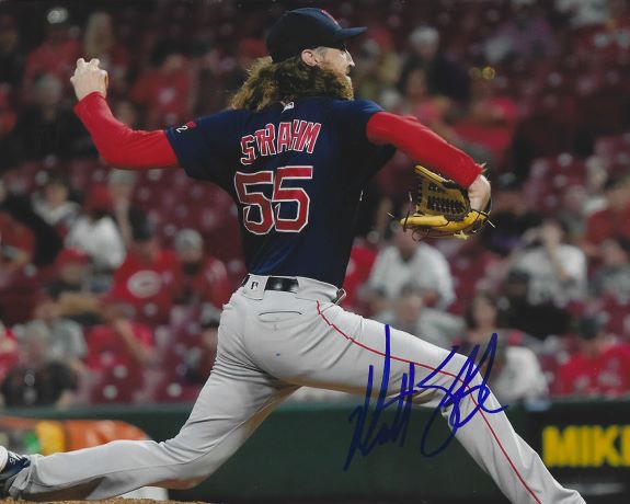 AUTOGRAPHED MATT STRAHM 8x10 Boston Red Sox photo