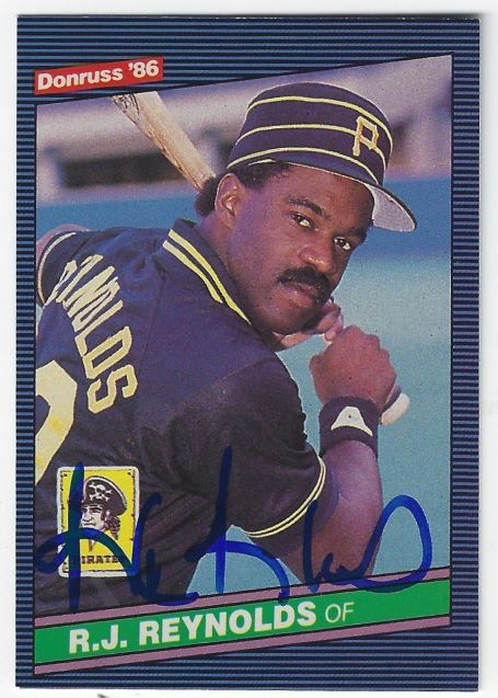 Autographed R.J. REYNOLDS Pittsburgh Pirates 1986 Donruss Card