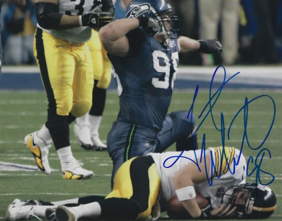 Autographed GRANT WISTROM 8X10 Seattle Seahawks photo