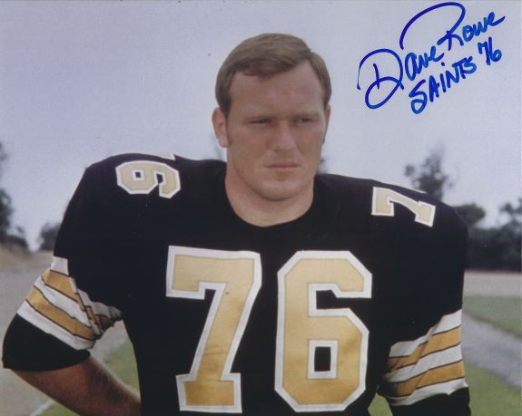 AUTOGRAPHED DAVE ROWE New Orleans Saints 8x10 Photo