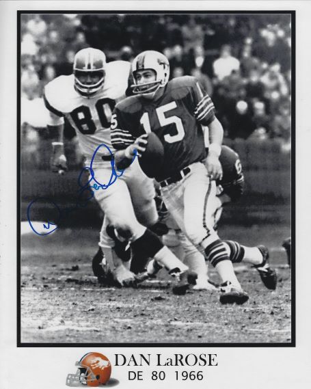 Autographed DAN LAROSE 8X10 Denver Broncos Photo
