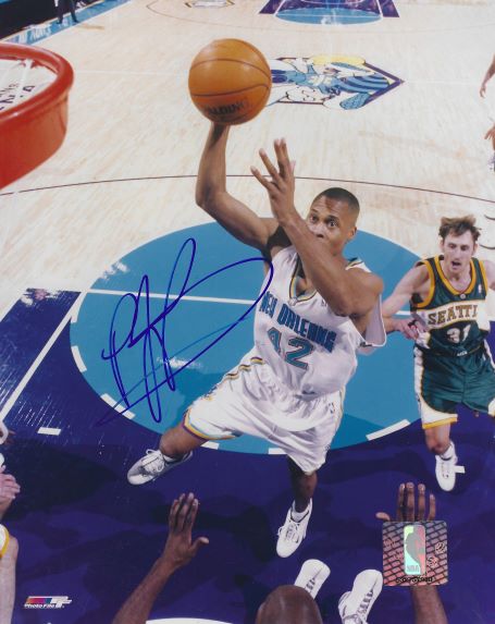 Autographed P.J. BROWN 8x10 New Orleans Hornets Photo