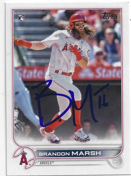 Autographed Brandon Marsh Los Angeles Angels 2022 Topps Card