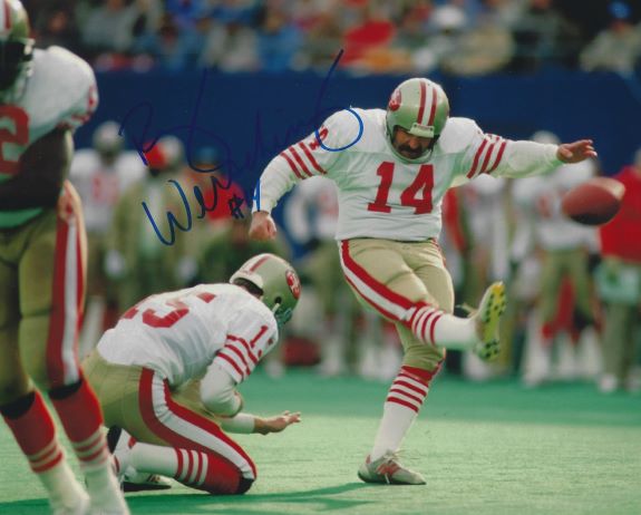 Autographed RAY WERSCHING 8X10 San Francisco 49ers photo