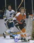 Autographed BOBBY CLARKE Philadelphia Flyers & BRUCE AFFLECK St. Louis Blues Photo