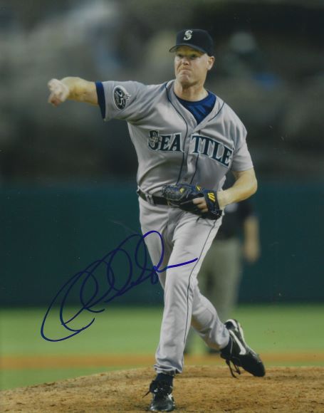 AUTOGRAPHED JEFF NELSON 8x10 Seattle Mariners Photo