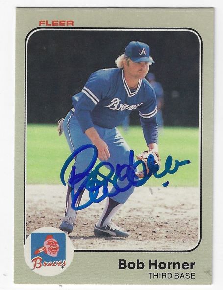 Autographed BOB HORNER Atlanta Braves 1983 Fleer Card