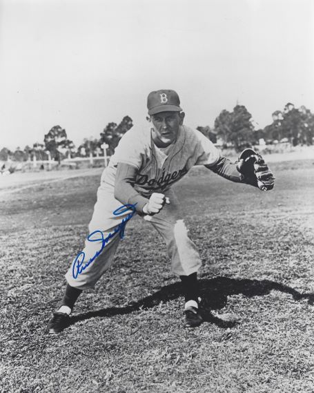 Autographed Russ Meyer 8x10 Brooklyn Dodgers photo