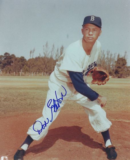 AUTOGRAPHED DON ELSTON 8x10 Brooklyn Dodgers photo