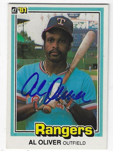 Autographed AL OLIVER Texas Rangers 1981 Donruss Card