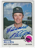 Autographed BERNIE ALLEN New York Yankees 1973 Topps Card